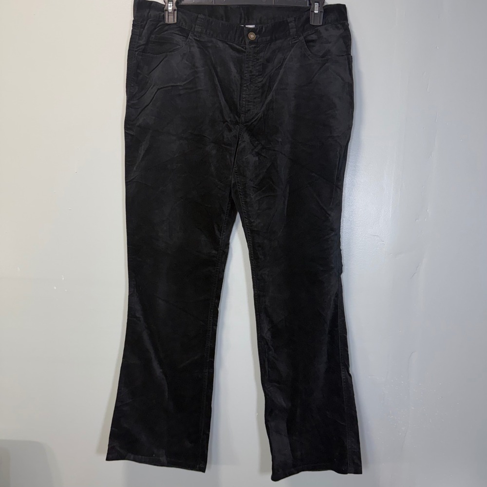 Chico's Women Black Velvet Straight Leg Pants Size 3 US XL RN 79984